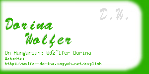 dorina wolfer business card